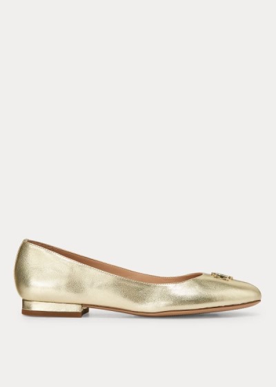 Women's Ralph Lauren Gisselle Leather Flat Shoes | 497816XDZ